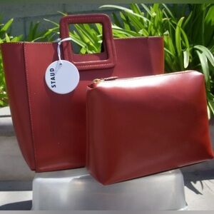 NWT STAUD Shirley Tote Bag (cognac)